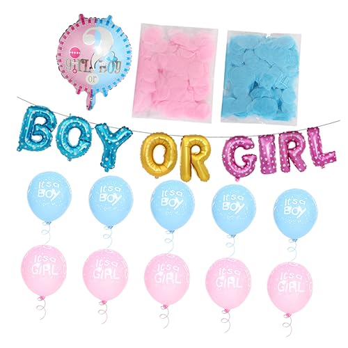 CIYODO 1 Set Latexballons Set Geburtstagsballons Gender Reveal Dekorationen Grüne Ballons Ballongirlande Hängende Basteldekorationen Party Rosa Buchstabenballons Dekorative Ballons Blau von CIYODO