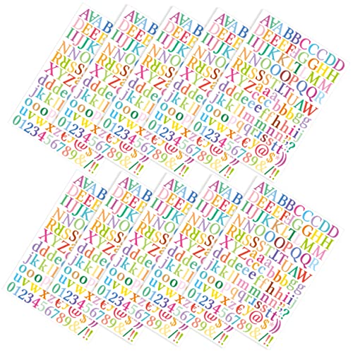 CIYODO 10 Blätter Alphabet-Aufkleber Zahlenaufkleber Alphabet-Spielzeug Kawaii-Tagebuchaufkleber Vinyl Sticker Vinyl Aufkleber Etiketten Aufkleber mit kleinen Nummern Buchstaben aufkleben von CIYODO