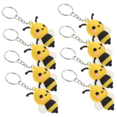 CIYODO 10 Stück Bienen-Schlüsselanhänger Geburtstagsparty- Schultaschen-Zubehör Bienen-Themenparty- Bienen-Stofftier Bienen-Party- Bienen von CIYODO