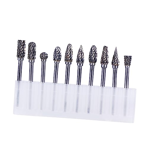 CIYODO 10 Stück Hartmetall Fräser Set 6 Mm Wolframstahl Karbid Doppelt Geschnittene Frässtifte Für Bohrmaschine 3 Mm Fräser Für Präzises Fräsen Und Bearbeiten von CIYODO