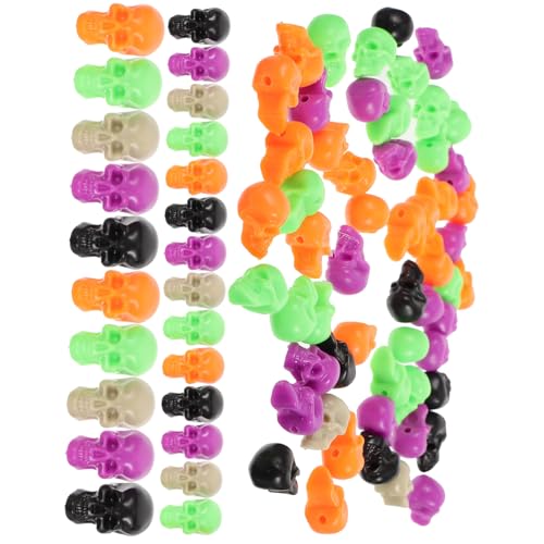 CIYODO 100st Halloween-totenkopfdekoration Stütze Winzige Totenkopffigur Halloween-skelett Mini-skelettspielzeug Sarg Mini-skelettkopf Nachbildung Des Menschlichen Schädels Plastik von CIYODO