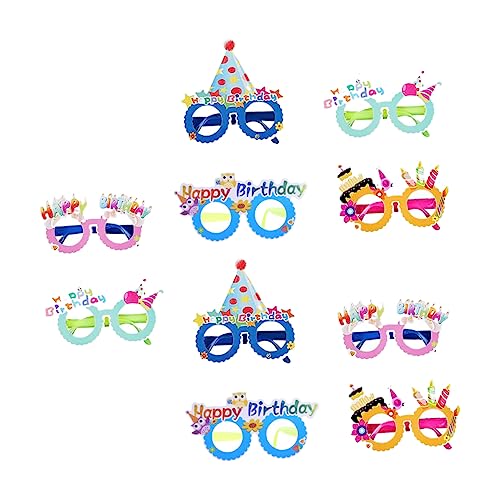 CIYODO 10st Geburtstagsbrille Lustige Sonnenbrille Krippenschmuck Für Kinder Partybrille Kuchen Sonnenbrille Festival-kinderbrillen Neuheit Ausgefallene Brillen Kinder Sonnenbrille Papier von CIYODO