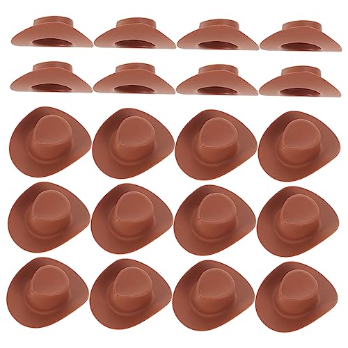 CIYODO 120 STK Mini-cowboyhut Puppenzubehör Albern Puppenhüte Mini-cowboyhüte Für Partys Cowboyhut-dekor Kleiner Cowboyhut Puppenspielzeug Mini- Miniatur-Mini-hüte Kind Brown Plastik von CIYODO