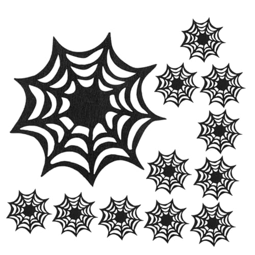 CIYODO 12Pcs Halloween Dekoration Halloween-Dekoration rutschfeste Halloween Decoration bürogadges Bubble Tea Stroh Tür dekorative Untersetzer Wiederverwendbare Untersetzer Vlies Black von CIYODO