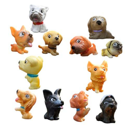 CIYODO 12st Mikrolandschaftswelpe Welpenfiguren Wohnkultur Miniatur-welpe Hund Statue Dekor Mini-hundestatue Tischdekoration Für Welpen Kleine Hundestatue Als Wohndekoration Minifigur PVC von CIYODO