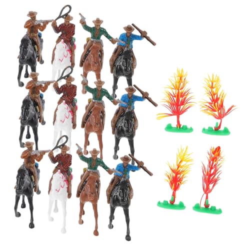 CIYODO 12st Puppenmodell Tischdekoration Menschliche Mikromodelle Action Figur Reiterfigur Modell Wildwestfiguren Miniatur-tierfiguren Westliche Modelle Cowgirl-actionfigur Plastik von CIYODO