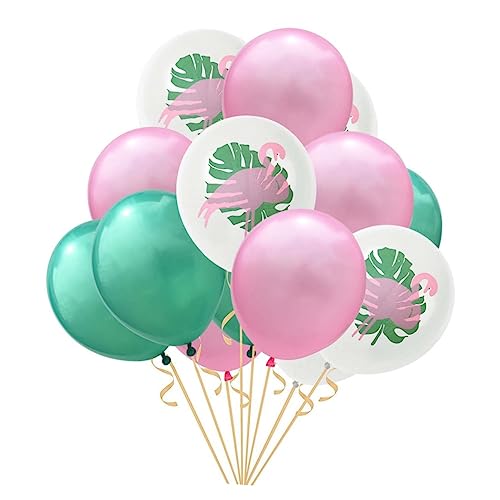 CIYODO 15 Teiliges Flamingo Ballon Set Mit Bunten Mustern Dekorationsballons Für Geburtstagsfeiern Und Feste Bestehend Aus 5 Flamingo Ballons 5 Rosa Und 5 Grünen Luftballons Perfekt von CIYODO