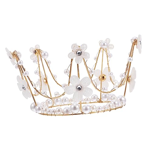 CIYODO 1stk Kronenkuchen Dekorieren Kuchendekoration in Kronenform Perlenschmuck Tiara Für Die Hochzeit Der Braut Fondant Krone Kuchendekoration Geburtstag Krone Kuchen Dekor Plastik von CIYODO