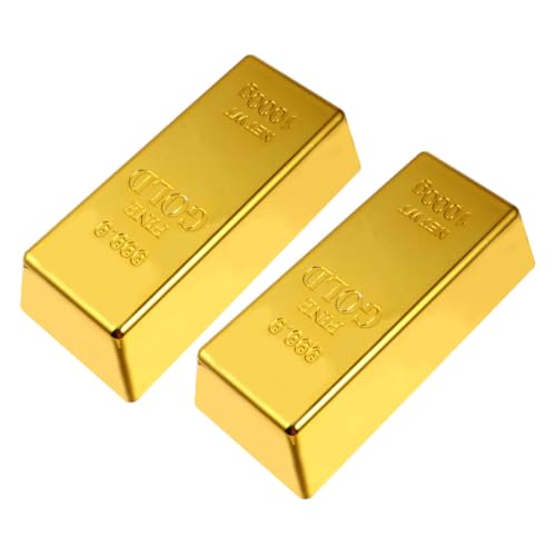 CIYODO 2 Stk Simulationsgold Faux-Bars künstlich Requisiten aus goldenen Balken hühner spielzeug wohnungseinrichtung goldenes Balkenornament Performance- schmücken Plastik von CIYODO