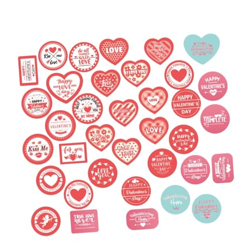 CIYODO 20 Blätter kreativer siegelaufkleber dekorative Versiegelungsaufkleber Selbstklebende Etiketten Scrapbooking Sticker Scrapbook Stickers Etiketten zum Valentinstag Liebe schmücken von CIYODO