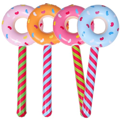 CIYODO 20 Stk Aufblasbarer Donut-stick Süßigkeiten-ballon Donut-dekorationen Aufblasbarer Lutscher Donut-pool Schwimmt Donut-geburtstagsparty-dekorationen Donut-partygeschenke Krapfen Pvc von CIYODO