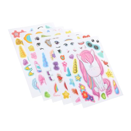 CIYODO 24 Blätter Klebeaufkleber Cute Sticker süße Sticker kinderaufkleber Party Dekoration Party Aufkleber Geschenkidee Machen Sie einen Einhornaufkleber Einhorn-Gesichtsaufkleber Papier von CIYODO