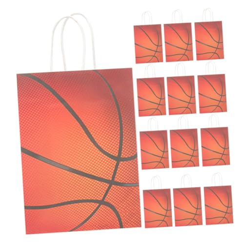 CIYODO 24 Stück Basketball Party Geschenktüten Tragetaschen Blumenstrauß Taschen Verpackungsbeutel Basketball Geschenktüten Verpackungstüten Papiertüten Basketball Leckerli von CIYODO