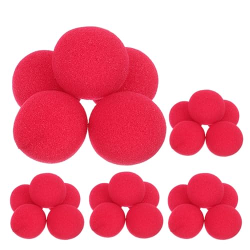 CIYODO 25 Stück clownsnasen clownnasen Clown-Kostümzubehör party accessoires Cosplay Zubehör Kunst das Clownkostüm Nasal Schreimaske googeln pom deko Zirkus Cosplay-Clown-Nase Schwamm rot von CIYODO