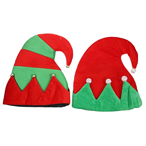 CIYODO 2St Weihnachtselfenmütze Damen Hut zwerg weihnachtsmütze Partyhüte weihnachtsparty accessoires Weihnachts-Elfenhut Kopfbedeckung für die Weihnachtsfeier Cosplay Elfenhüte Stoff von CIYODO