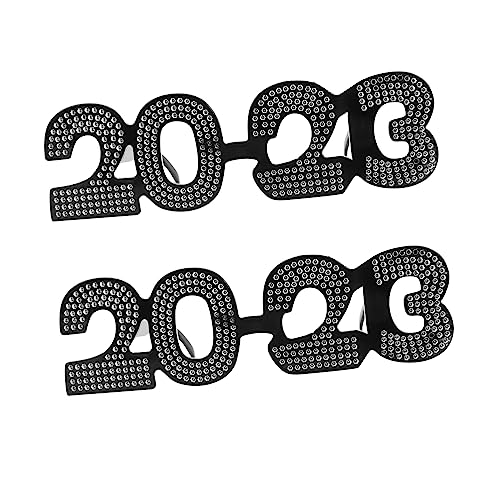 CIYODO 2st 2023 Brillenfassungen Sonnenbrillen 2023 Zahlenbrille 2023 Neujahrsbrille Geformte Sonnenbrille Partydekorationen Für Das Neue Jahr Abschlussbrille Silvester-requisite Stk von CIYODO