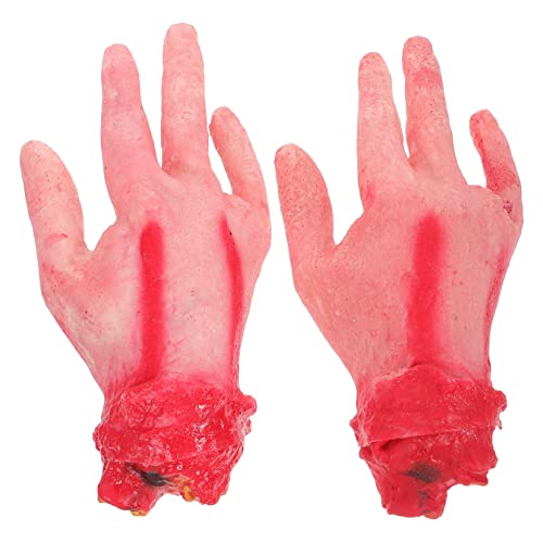 CIYODO 2st Halloween-Prothesen Geisterhaus Dekor Halloween-dekor Gruselige Abgetrennte Hand Gruselige Blutige Abgetrennte Hand Halloween Tischdekoration Halloween Blutige Hand Vinyl von CIYODO