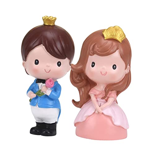 CIYODO 2st Prinzessin Prinz Ornament Prinzessin Puppenfiguren Schmuckstücke Zum Dekorieren Von Kuchen Prinz Kuchen Liefert Kuchenverzierung Hochzeitstorte Einfügen Paarfiguren Harz von CIYODO