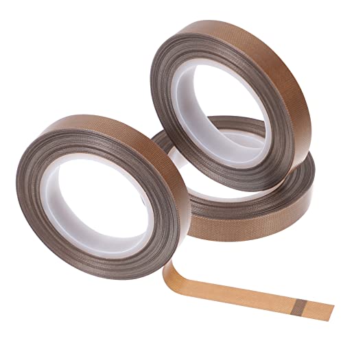 CIYODO 3 Rollen Hochtemperaturbeständiges Klebeband Rohrklebeband Isolierband Hochtemperatur-elektroband Industrie-elektroband Glasfasergewebeband Rückenmaterial: Light Brown von CIYODO