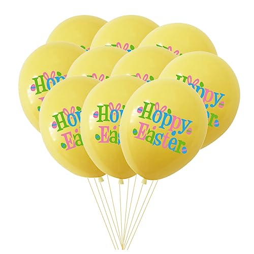 CIYODO 30Stücke Ostern Luftballons Bunte Latexballons Mit Hasen Und Eierdruck Dekorative Ballons Für Ostern Feier Party Deko Für Osterfest von CIYODO