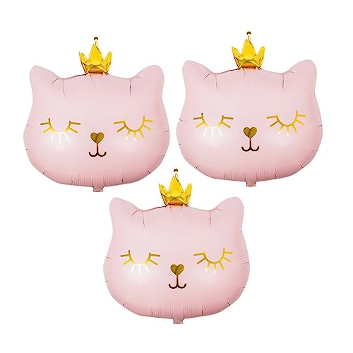 CIYODO 3St Katzenballon Folienballon Katze alles zum geburtstag ballonbanner wand polsterung hochzeitsdeko luftballons hochzeit deko Partyballons mit Katzenmotiv Ornamente Rosa von CIYODO