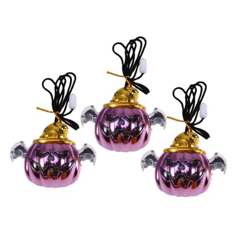 CIYODO 3St Kürbis lampe Halskette blinkende Halskette Fledermaus Halsketten Halloween-Cosplay-Schmuck halloween halskette choker halloween Kürbis Halskette Kürbis-Anhänger von CIYODO