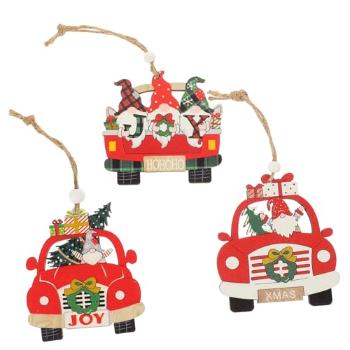 CIYODO 3St Weihnachtsbaum hängende Dekoration weihnachtsdeko christbaumanhänger Xmas Decoration weinachtendecor Weihnachts Deke Weihnachtsschild zum Aufhängen Weihnachtsanhänger hölzern von CIYODO