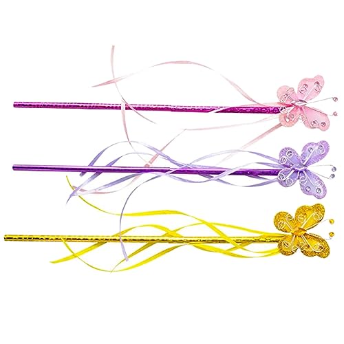 CIYODO 3St Zauberstab fairy wand spielzeug für kinder party decoration jucarii pentru copii toys Schmetterlings-Fee-Sticks Kinderkleidung für Mädchen Partyzubehör Partyschmuck PVC von CIYODO