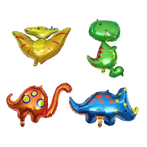 CIYODO 4 Stück Ballon balloon kinderparty mitgebsel birthday balloons Dinosaurier-Dekorationen Dinosaurier-Geburtstagsparty-Zubehör Dinosaurier-Partydekorationen Aluminiumfolie von CIYODO