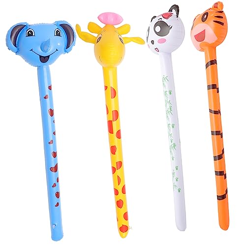 CIYODO 4 Stück Tierkopf Stecken Aufblasbarer Ballonstab Aufblasbares Giraffenspielzeug Tierballons Schlauchboote Für Feste Dschungeltierparty Kinderschwimmbecken Aufblasbare Giraffe Pvc von CIYODO