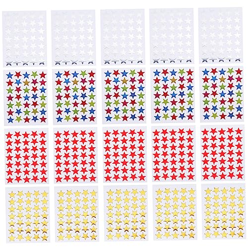 CIYODO 40 Blatt Sterne-Aufkleber Stickers for Sticker für belohnungssticker Aufkleber für schulzeug Etiketten für Schreibwaren Sternaufkleber Silberne Aufkleber von CIYODO