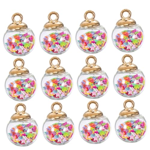 CIYODO 40St anhänger spriegel pendant weihnachtsbaumdekorationen weihnachtlicher baumschmuck weihnacjtsdeko Türkis Goldperlen LED-Licht Schmuckzubehör DIY hängende Anhänger Charms Plastik von CIYODO