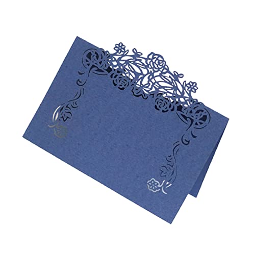CIYODO 50 Stück Tischkarte aus Papier Namenskarte für die Hochzeit Tischkarten zur Hochzeit blau Tischnummernhalter Tischkarten feierstahl geburtstag Parteisitzkarte Hochzeitssitz von CIYODO
