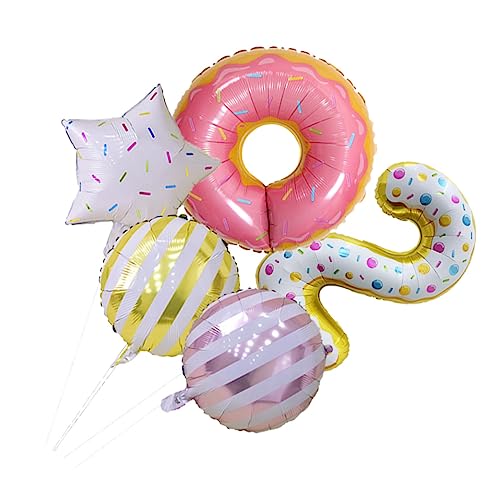 CIYODO 5St Ballondekoration Cartoon-Ballons Donut-Luftballons Babyballons Jumbo-Ballons deckenverkleidung hochzeits dekoration Luftballons im Donut-Design Partyballons Aluminiumfolie von CIYODO