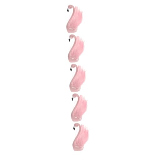 CIYODO 5st Flamingo-ornamente Flamingo-schmuck Flamingo-statue Für Den Desktop Flamingo-geburtstagskuchendeckel Flamingofiguren Flamingo-kuchenaufsätze Mini-flamingo-skulptur Rosa Feder von CIYODO