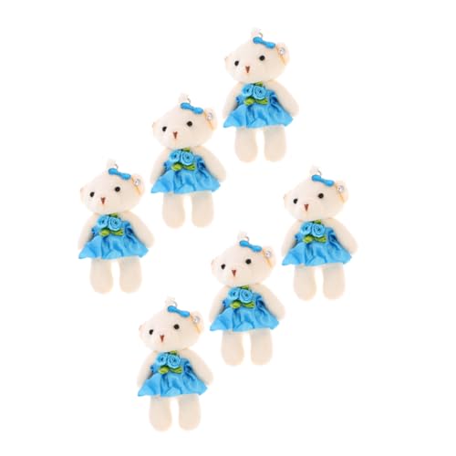 CIYODO 6 Stück Hochzeitspuppe Bären Spielzeug Für DIY Schlüsselanhänger Kleine Bären Cartoon Kleine Bären Puppen Mini Bär Multifunktionale Bärenfiguren Bären von CIYODO