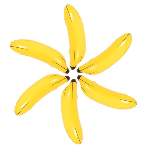 CIYODO 6St Aufblasbare Bananen-Requisiten Pool-Spiele-Spielzeug schwebende Banane Bananenmodell zabawki stymulujące rozwój yellow gelbe Aufblasbares Bananenspielzeug aus Kunststoff PVC von CIYODO