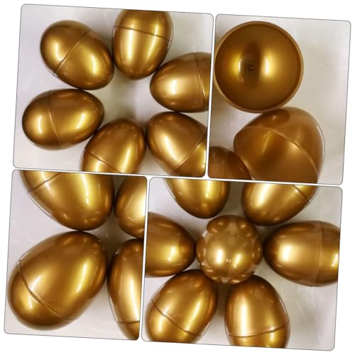 CIYODO 6St Ostern Requisiten kinder dekor osterparty gefallen Osterei-Verzierung Kinderkorb kinder ostereier fillable easter eggs spielzeug Plastikeier leere Eierschalen neu p Golden von CIYODO