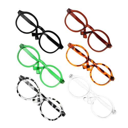 CIYODO 6St Puppenbrille Lesebrille für Puppen Puppe Sonnenbrille Miniatur-Brille Katzen-Sonnenbrille Puppenmode Miniaturbrillen Puppe verkleiden Zubehör Puppe Mini-Brille Plastik von CIYODO