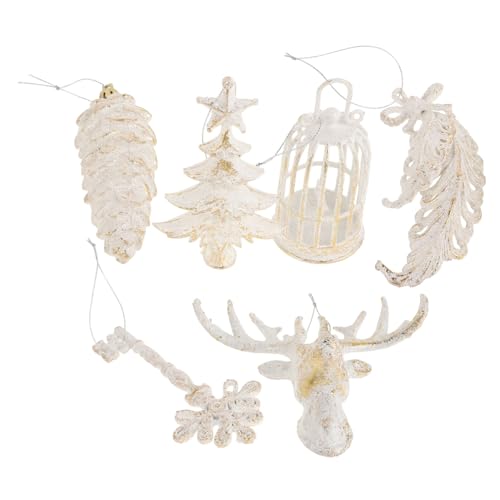 CIYODO 6st Weihnachtsdekoration Christbaumkugeln Weihnachtsbaumschmuck Weihnachtsbaum-anhänger Tannenzapfen Hängende Ornamente Weihnachtsbaum Hängende Ornamente Christbaumspitzen Plastik von CIYODO