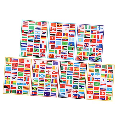 CIYODO 7 Blätter Aufkleber Flaggen der Welt Fußballplakat klar Länder flaggen Sticker The Office Sticker Fußballfahnen Fußballzubehör Dekoration für Fußballspiele Nationalflaggenkleister von CIYODO