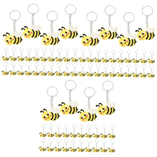 CIYODO 72 Stk Biene Schlüsselanhänger tierischer Schlüsselanhänger schleudern Reize bienen bienen zubehör schlüsselringe charm anhänger Niedlicher Cartoon-Bienen-Anhänger Metall von CIYODO