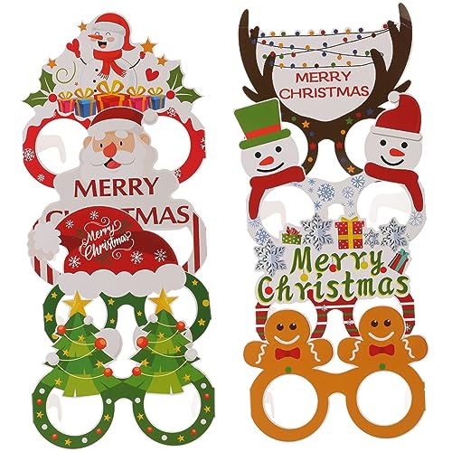 CIYODO 8St Weihnachtsbrillengestelle weihnachtsgläser christmas glasses wheinachtsgeschenke christmas sonnenbrille Brillengestelle für Weihnachten Weihnachtsbrillenrahmen Papier von CIYODO