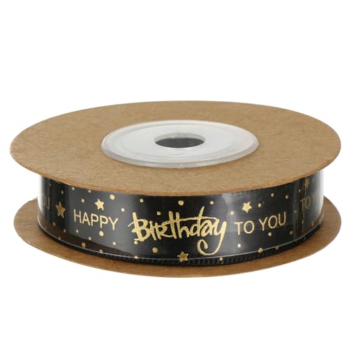 CIYODO Exklusives Happy Birthday Geschenkband Zum 60 Geburtstag - Satinband Grün - Dekoband Für DIY Blumenstrauß Verpackung Und Geschenkdekoration Bedrucktes Mit Happy Birthday von CIYODO