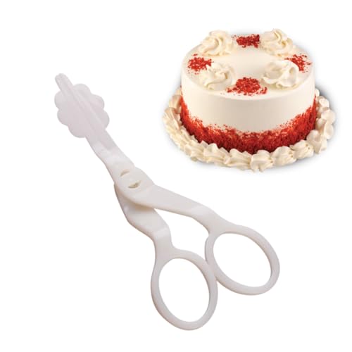 CIYODO Fondantschere Kuchenschere Kuchenblumenschere Werkzeuge Fondant-Werkzeug Cremefarbene Blumentransferschere Kuchenblumennadeln Kuchendekorationswerkzeug Behälter Weiß Schnittblumen von CIYODO