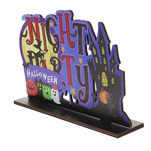 CIYODO Halloween-Ornamente Halloween-Stoff Netz Halloween-Aufkleber Fallen Tür Halloween Dekoration Halloween-Dekoration esstisch Halloween-Tischdekoration Halloween Tisch Holzschild von CIYODO