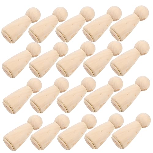 CIYODO Puppen Unbehandelt Holzfiguren Unbemalte Peg Dolls Für DIY Malen Und Basteln Dekoration Holzspielzeug von CIYODO