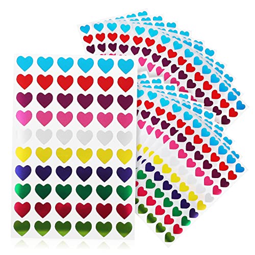 CIYODO Selbstklebende Sticker Liebe Sticker Herzform Aufkleber Bunte Selbstklebende Belohnungssticker Für Lehrerbedarf Dekoration Und Bastelprojekte Ideal Für Valentinstag Und Schulprojekte von CIYODO