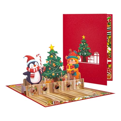 20x15cm Pop-Up Karte Weihnachten, Weihnachtskarten mit Umschlag Set, 3D Weihnachtskarte mit Weihnachtsbaum, Festliche Popup Klappkarte mit Weihnachtsdorf für Kollegen und Familie 20x15cm Pop-Up Karte Weihnachten, Weihnachtskarten mit Umschlag Set, 3D Weihnachtskarte mit Weihnachtsbaum, Festliche Popup Klappkarte mit Weihnachtsdorf für Kollegen und Familie von CJAPGJW
