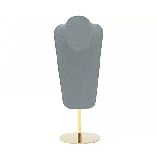 Schmuckaufbewahrung 35,6 cm grauer Samt-Halsketten-Display, 3D-Schmuck-Büstenständer, Schmuck-Staffelei, Halsketten-Ketten-Display, Büstenständer, Turmregal for Zuhause und Schlafzimmer Schmuckhalter von CJHFR472SG